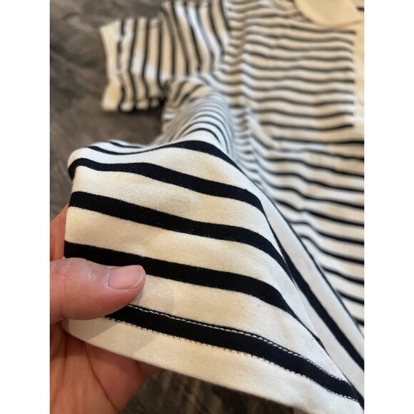 Striped Polo Collar T-Shirt for Women – Casual Short Sleeve Top - Picture 5 of 6
